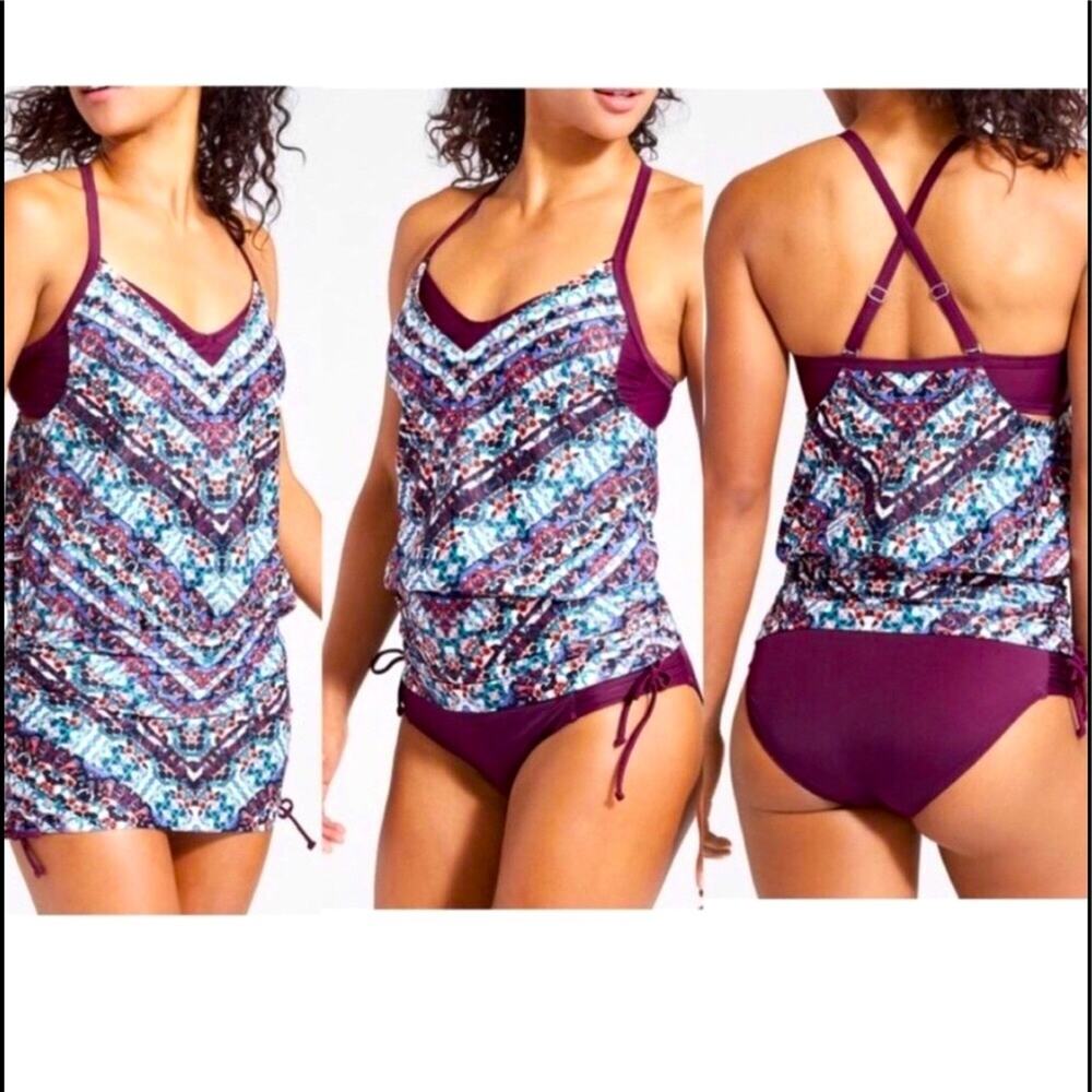 NWT! Athleta Marrakesh Side Scrunch Tankini Size 32 B/C - Picture 5 of 10